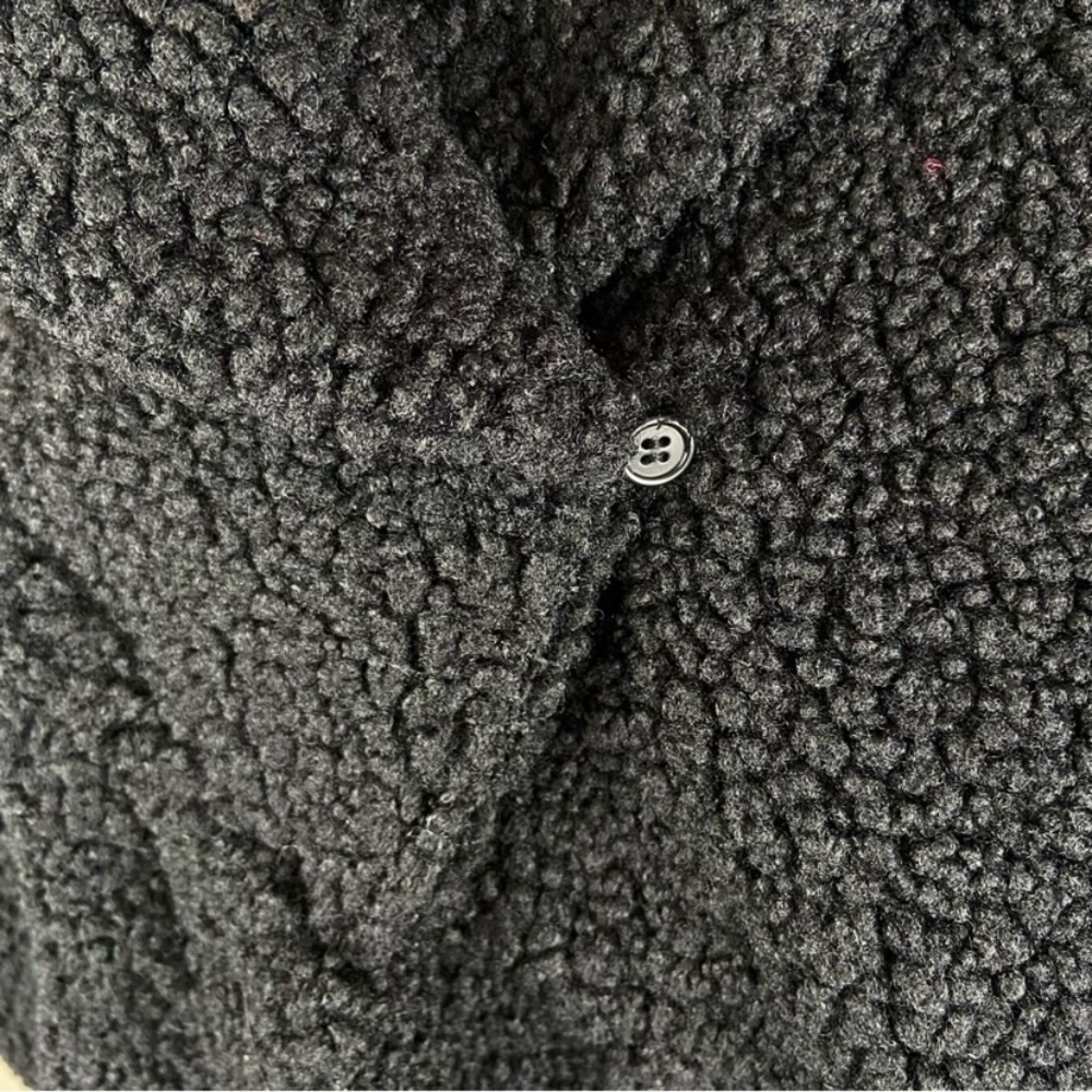 Cuddl Duds Black Curly Sherpa Shawl Collar Coat Sz XL - Picture 3 of 10
